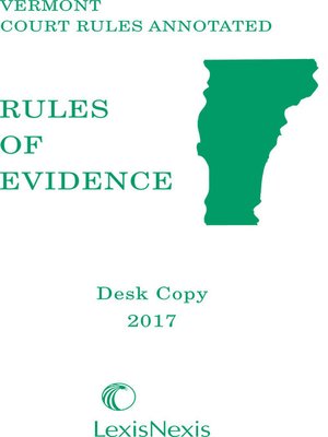 cover image of Vermont Rules of Evidence Desktop Copy